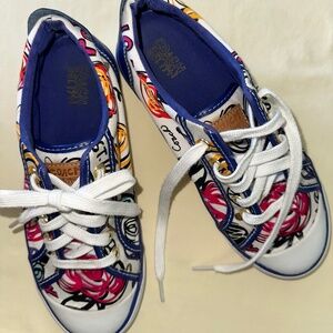 COACH Womens Sneakers - 7.5M - "Coach" worded floral Poppy print, multi-colors